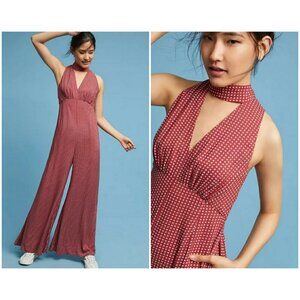 💕MAEVE ANTHRO💕 Farida Mock Neck Jumpsuit ~ Micro-Floral Retro Print 12 NWT